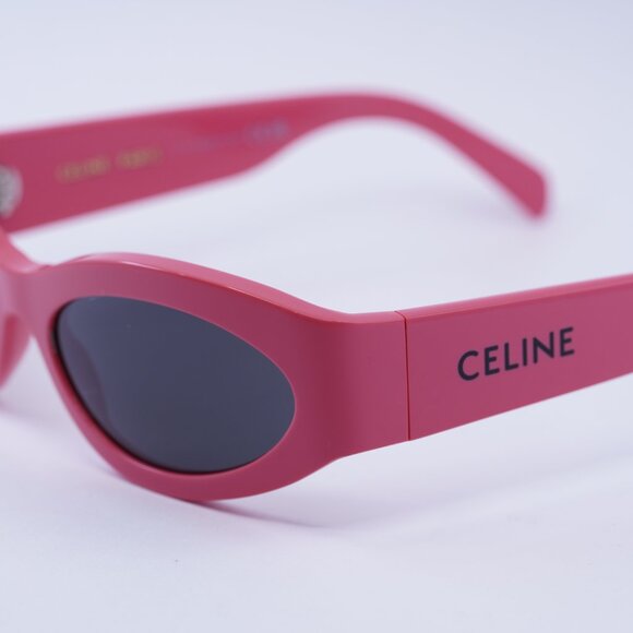 Celine CL40288I MONOCHROMS 74A Sunglasses Shiny Pink Cat Eye Frame, Grey Lenses - Picture 8 of 10